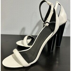 Asos High Heel Sandals White Womens Size 5.5 cone‎ Heel Evening Party strappy